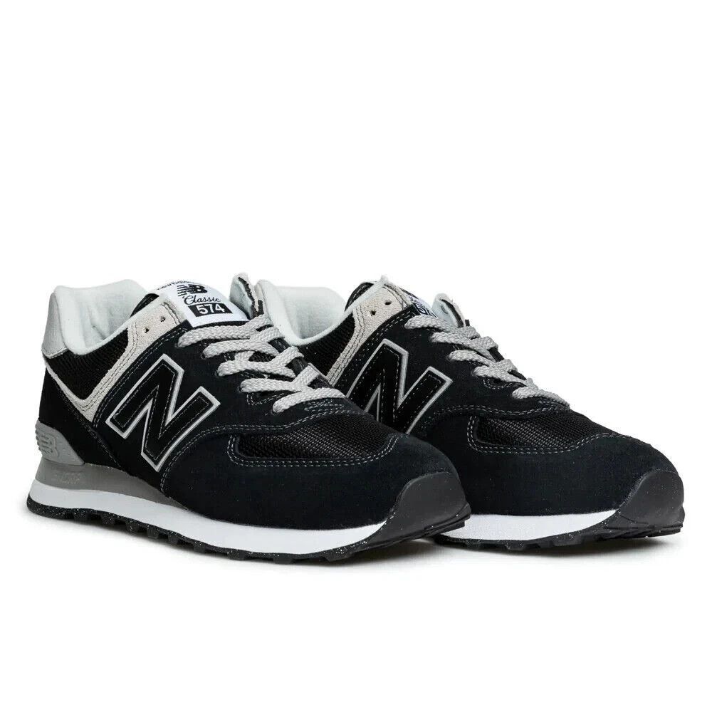 New Balance 574 Core Pack Black Grey White Gray ML574EVB Size 8